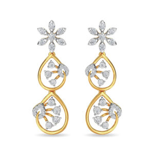 Diamond Trinity Earring Dangler Rose Gold